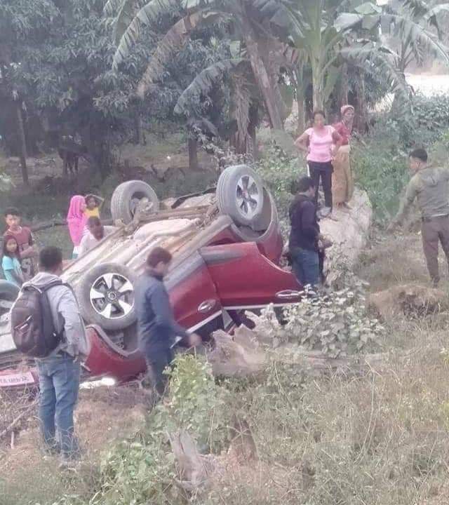 उपमेयरकाे गाडी दुर्घटना, सांसदसमेत घाईते