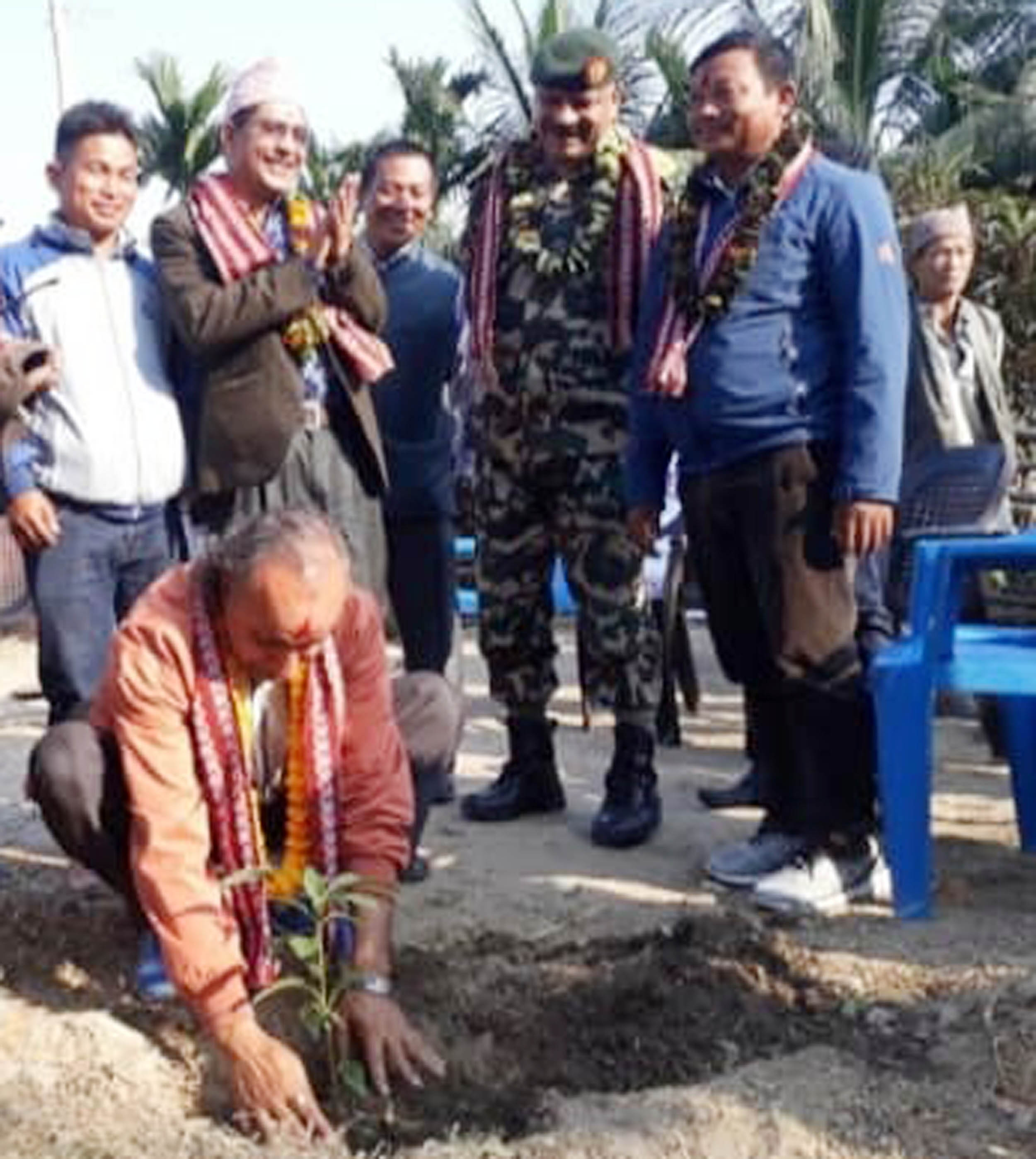 नेपाली सेनाद्वारा बेलकामा वृक्षारोपण