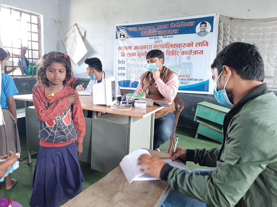 विद्यार्थी केन्द्रित निःशूल्क स्वास्थ्य शिविर