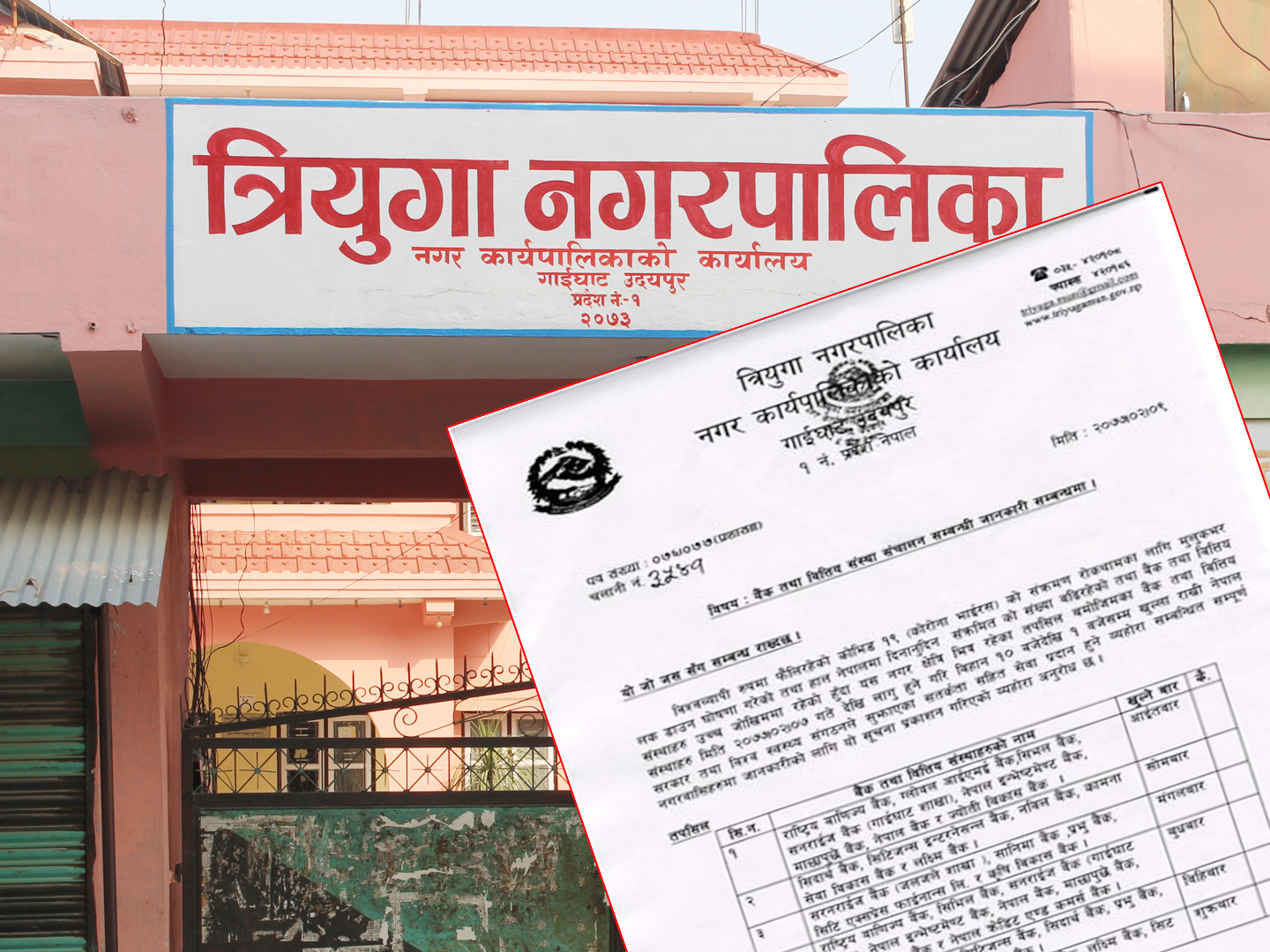 त्रियुगा नगर क्षेत्रका बैँकहरुको संचालन तालिका सार्वजनिक, दैनिक कम्तिमा पाँचवटा संचालन हुने