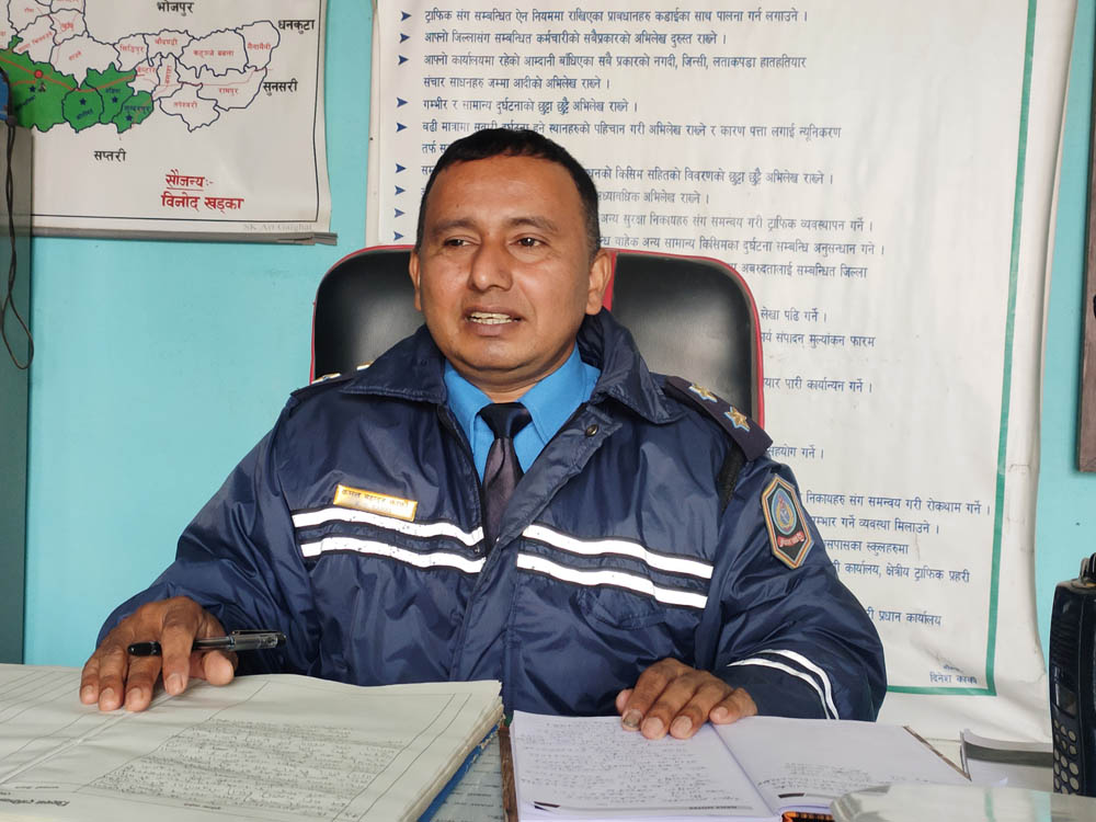 उदयपुरमा नयाँ ट्राफिक प्रमुखको आगमन ः ट्राफिक सचेतना बाट दुर्घटना न्युनिकरण गर्ने उद्घोष