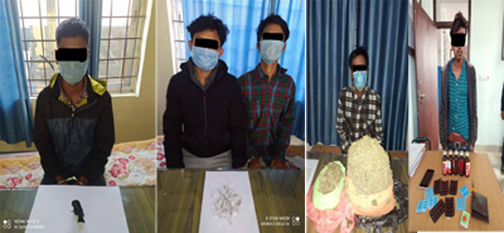 लागुऔषध खैरोहिरोईन सहित ५ पक्राउ