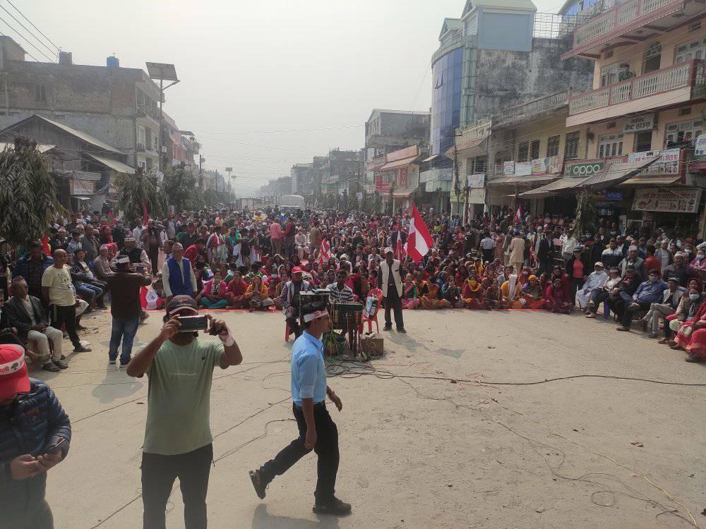 प्रतिगमन बिरुद्ध उदयपुरमा कांग्रेसको बिरोध प्रदर्शन