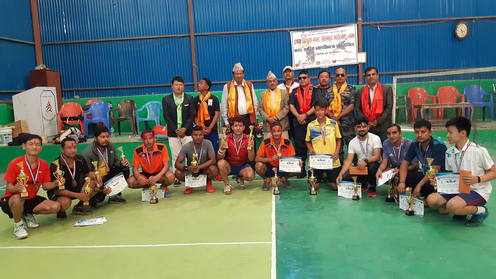 ब्याड्मिन्टन खेल सकियो, यी खेलाडीहरु भए विजेता : प्रथम त्रियुगा खेल महाेत्सव