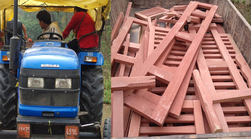 बेलकामा अबैध काठको फर्निचर बरामद, २ जना पक्राउ