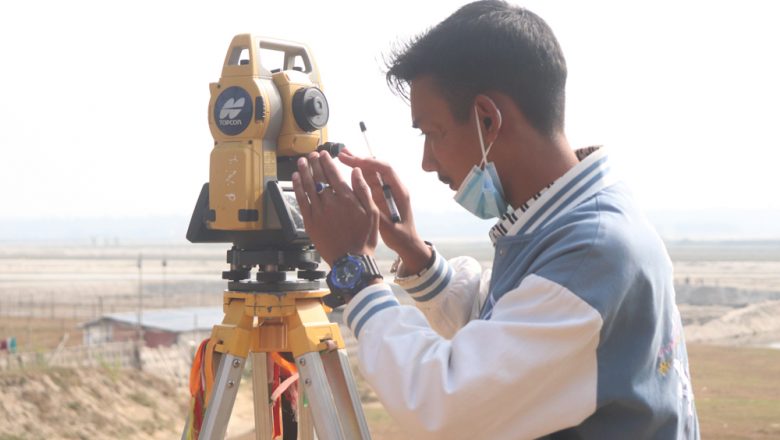 १३ नं वडामा ऐलानी जग्गा नापी सुरु