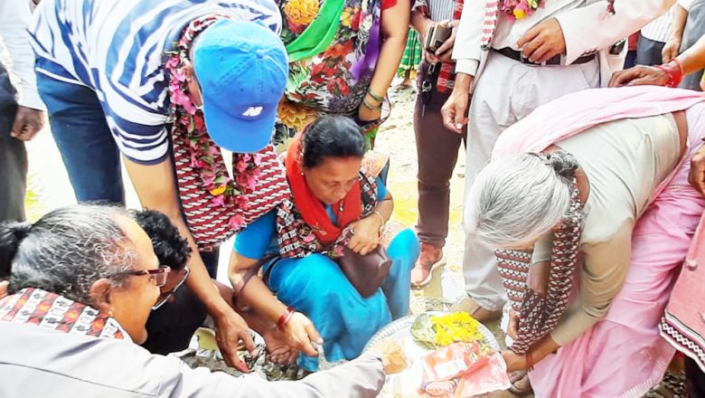 उदयपुरको सरस्वती खोलामा पुलको शिलन्यास, स्थानीयमा खुसीयाली
