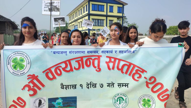उदयपुरमा विद्यार्थीहरुले मनाए वन्यजन्तु सप्ताह