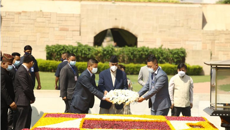 प्रधानमन्त्री देउवाद्वारा महात्मा गान्धीप्रति श्रद्धाञ्जलि