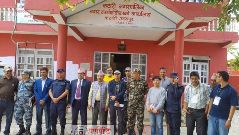 उदपुरमा मुख्य निर्वाचन अधिकृतद्धारा निर्वाचन अधिकृतको कार्यालय निरिक्षण