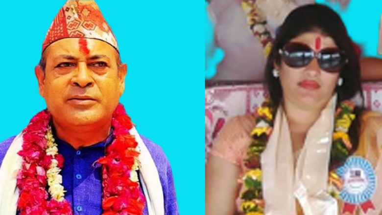 त्रियुगाका कांग्रेस मेयर उम्मेदवार बसन्त र उपमेयर उम्मेदवार सरिताद्वारा मतदान