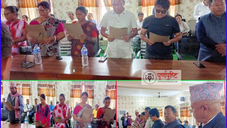 त्रियुगामा कार्यपालिका सदस्यहरुले लिए सपथ