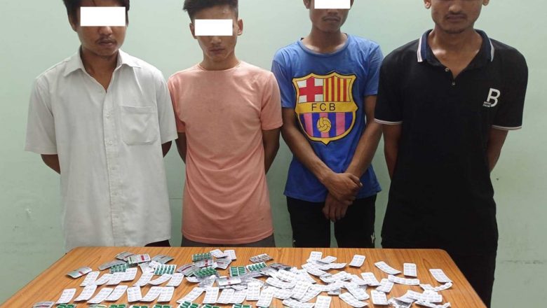 लागुऔषध ट्यावलेट सहित चार युवक पक्राउ