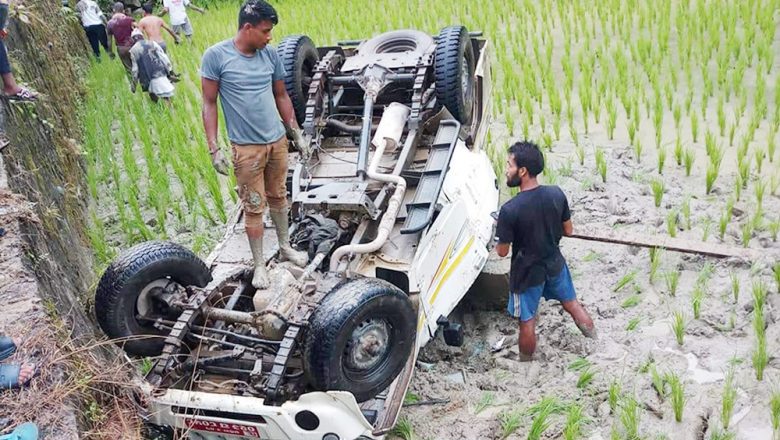 उदयपुरमा जिप दुर्घटना : गाउँपालिका अध्यक्षसहित दुईजना घाईते