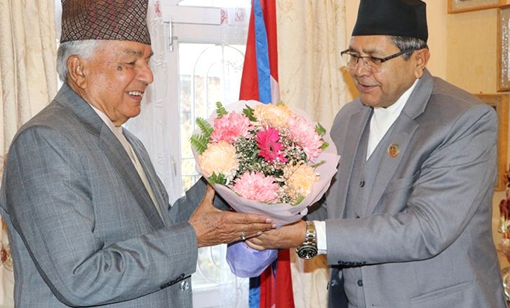 नवनिर्वाचित राष्ट्रपतिलाई भेटे सभामुख घिमिरेले