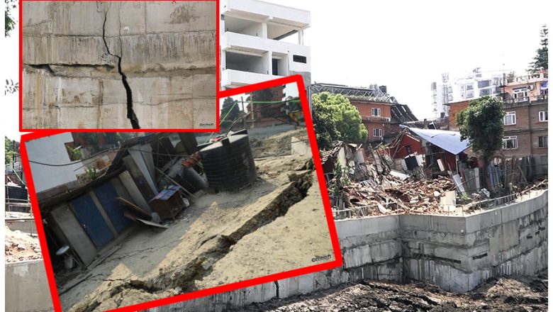 समिट अपार्टमेन्ट आसपासका घरहरु भासिन थालेपछि स्थानीयहरु भागाभाग