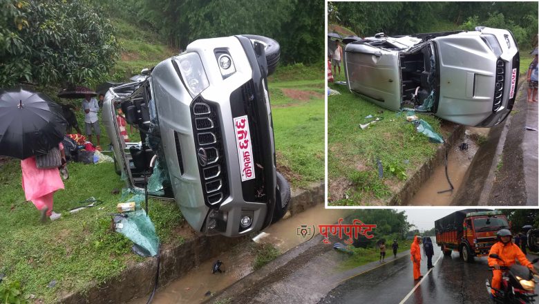 उदयपुरमा प्रदेश सभाका उप–सचिव चढेको गाडी दुर्घटना, ४ जना घाइते