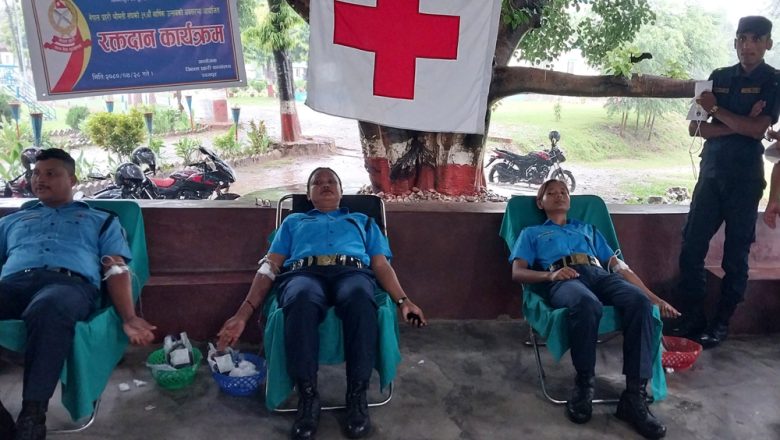 जिल्ला प्रहरी कार्यालय उदयपुरको रक्त्तदान कार्यक्रम सम्पन्न