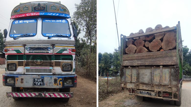 उदयपुरमा काठ बोकेको ट्रक सहित दुई जना पक्राउ