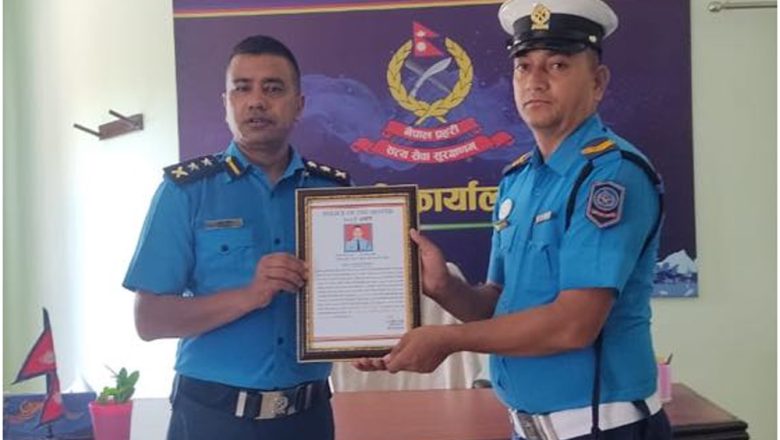 उदयपुरमा कार्यरत ट्राफिक प्रहरी शम्भु थापा उत्कृष्ट प्रहरी घोषित