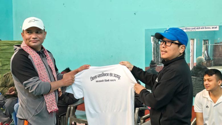 जिल्ला ब्याटमिन्टन संघ उदयपुरद्धारा शसस्त्रका एसपी बस्नेतको विदाई