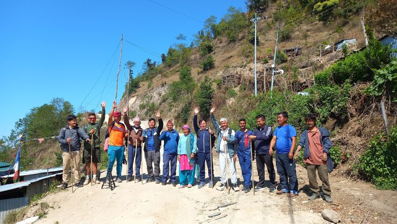 ६० किलो मिटर दुरी छिचोल्दै हलेशी पुग्यो ढाक्रे पदयात्रीहरु