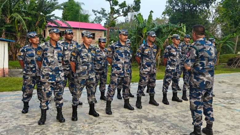 रामपुर सुरक्षा बेसमा सशस्त्र प्रहरीको मनसुन पूर्व तयारी निरीक्षण